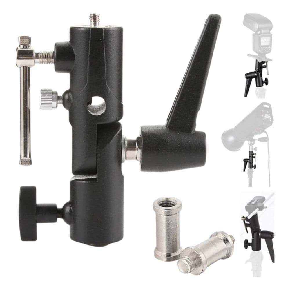 Suporte Articulado H Universal Metal Sombrinha Para Câmera Flash Tripé 1/4 3/8
