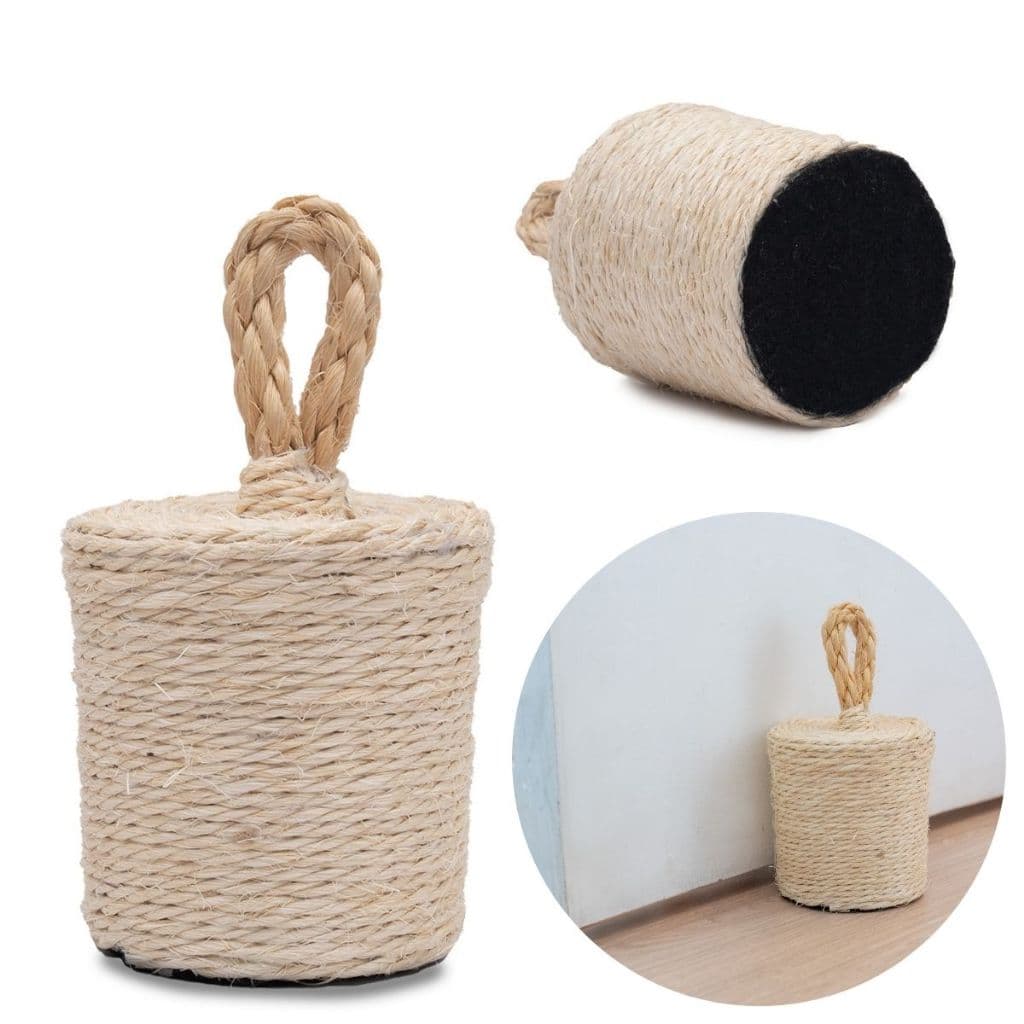 IOWOX Peso Segura Trava  Porta Redondo Cilindrico Corda Sisal Total Cimento Concreto 1kg