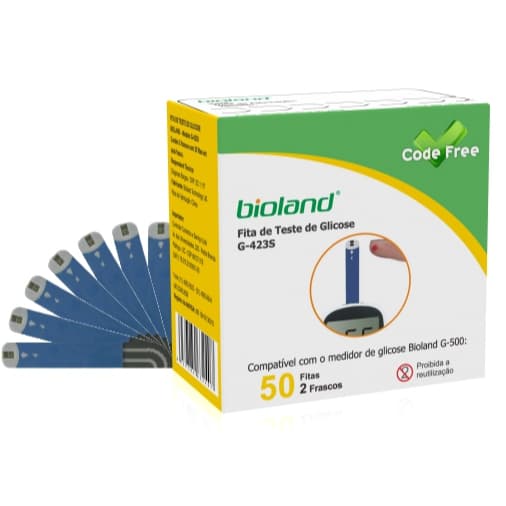 Caixa 50 Fitas de Glicose para Glicosímetro Modelo G-500 / G-425-3 / G-500 Bioland
