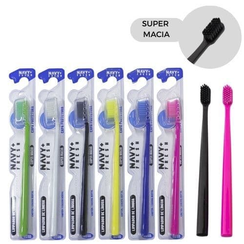 Kit 12/ 48  Escovas de Dente Adulto com Ultra Cerdas Macias – Conforto e Proteção para Gengivas