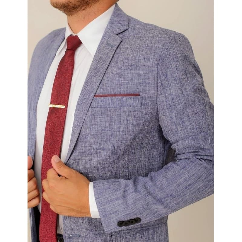 Paletó Masculino Completo Slim Microfibra Com Calça Social