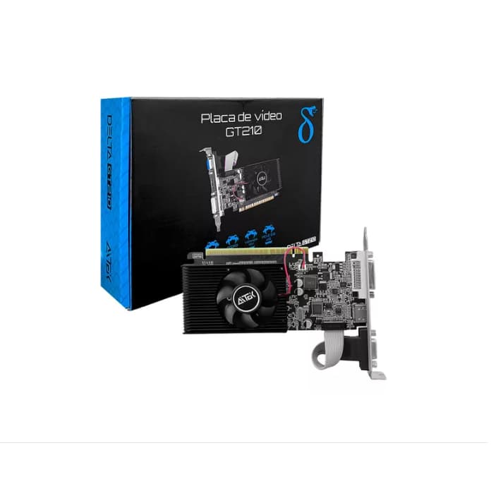 Placa de Video GT210 Delta Ddr3 Dvi Vga Hdmi 1gb 8gb/s 500mhz 64 Bits PCI-E 1,1X16