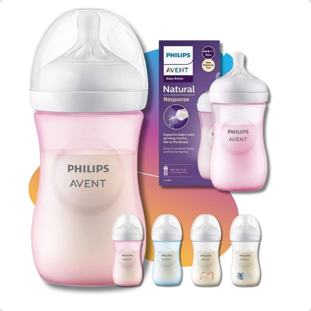 Mamadeira Avent Pétala Rosa Menina Com Bico Nº3 260ml 1m+ Antivazamento