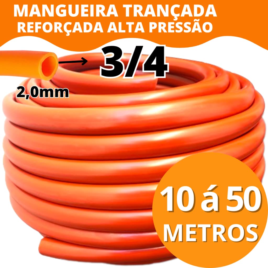 Mangueira Jardim 3/4 2mm Siliconada Reforçada 10/15/20/25/30/35/50 Metros