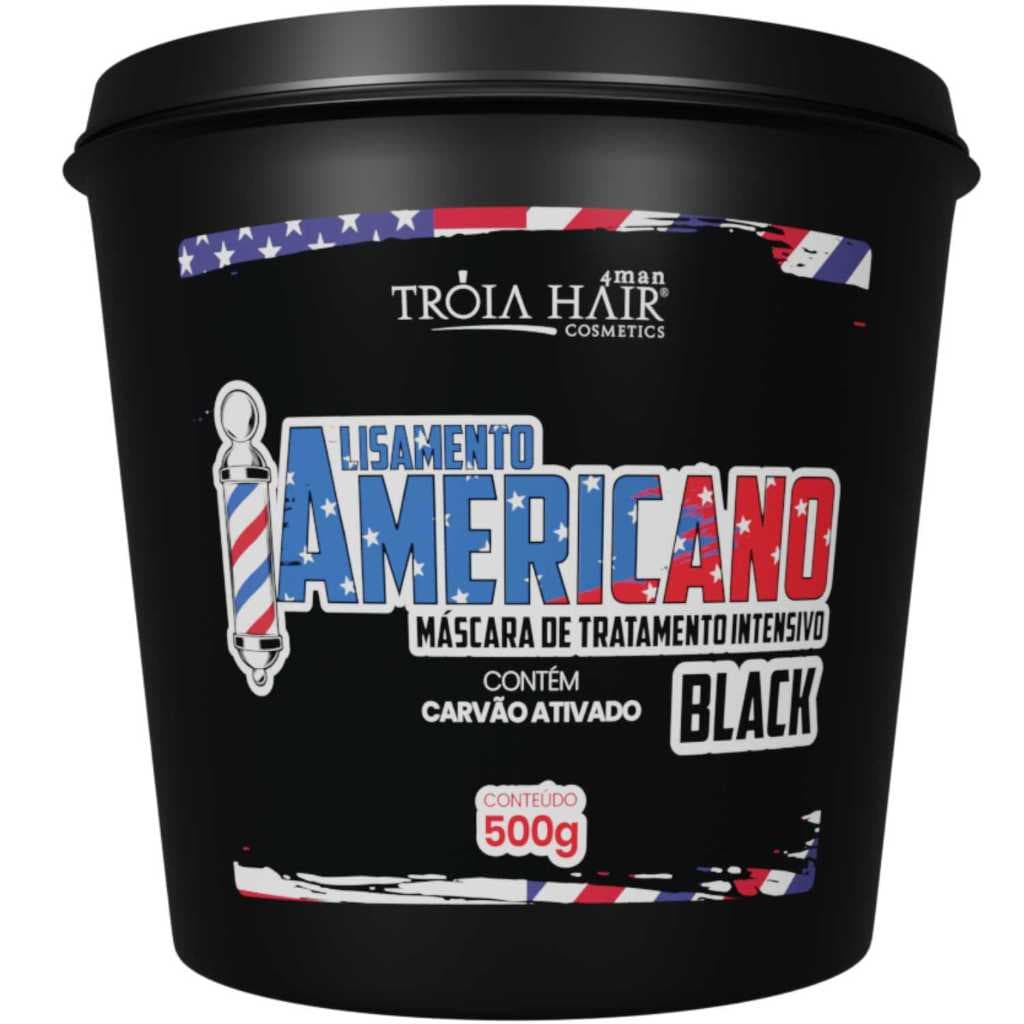 Alisamento Americano Black 500g - Troia Hair 4Man: Alisamento Profissional Rápido