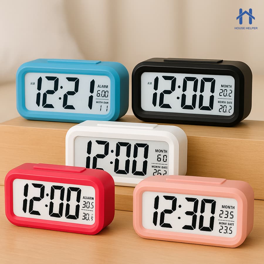 Relogio Digital de Mesa Moderno Retangular com Led