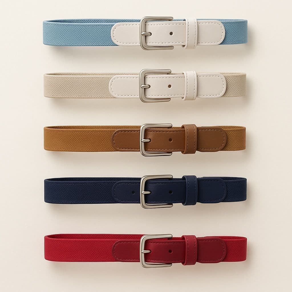 Cinto Elástico Infantil Social Esporte Fino Bebê Criança Fivela Prateada 2 cm P ao G