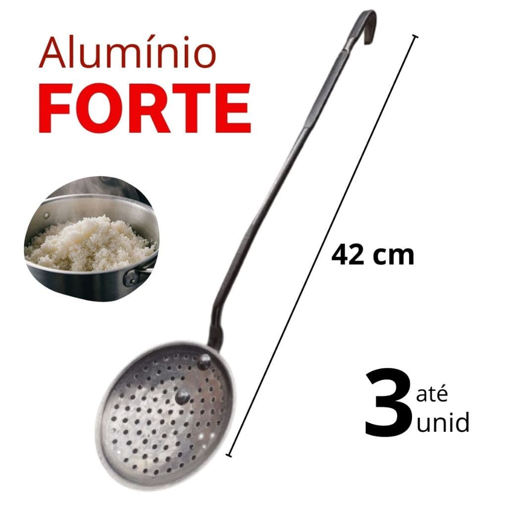 Espumadeira para Arroz 42 cm Alumínio Talher para Cozinha Industrial