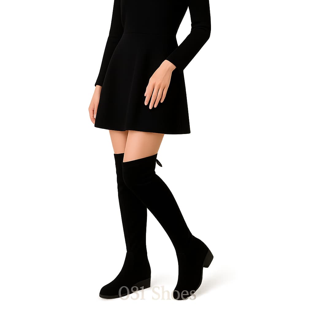 Bota Over The Knee (Acima do Joelho) Feminina Cano Alto Preta - Confortável e Estilosa - Moda 2025