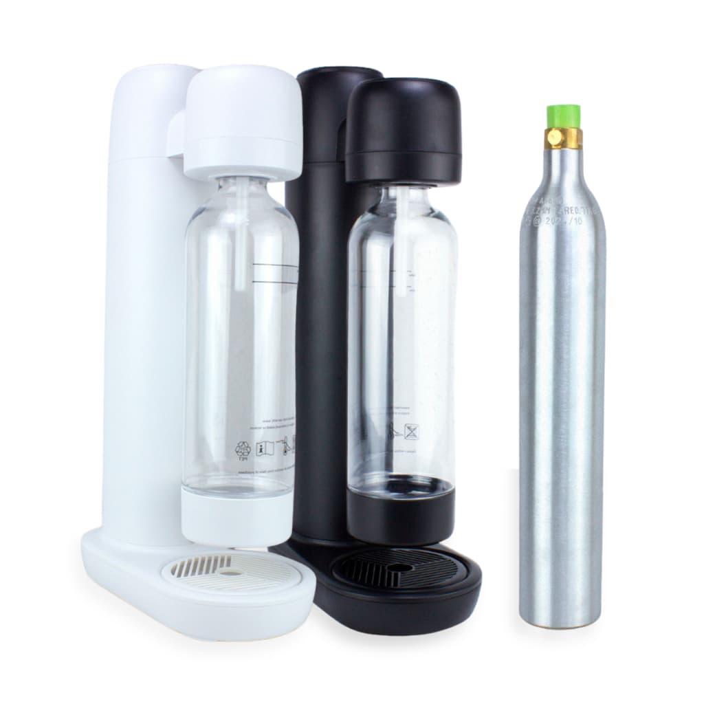 Máquina Fazer Água Com Gás Gaseificar Água Com Cilindro Branco ou Preto Manual