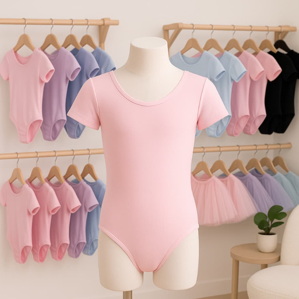 Collant Ballet Body manga curta 1/2 manga Balé Jazz Dança infantil / juvenil tamanho 2 ao 16