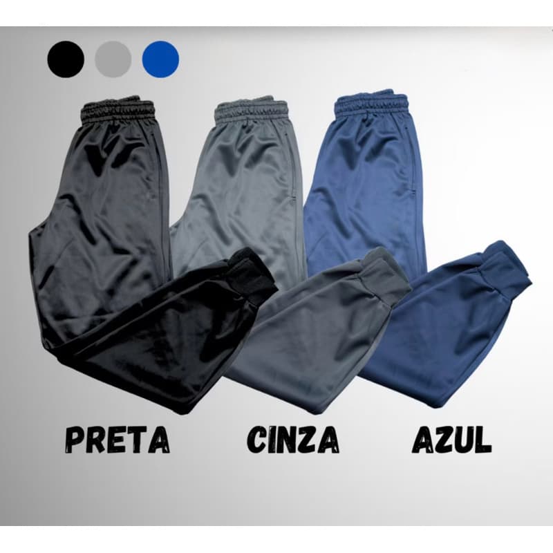 KIT 3 CALÇA JUVENIL JOGGER DO 2 AO 16 UNISEX FLANELADA EM ALTA