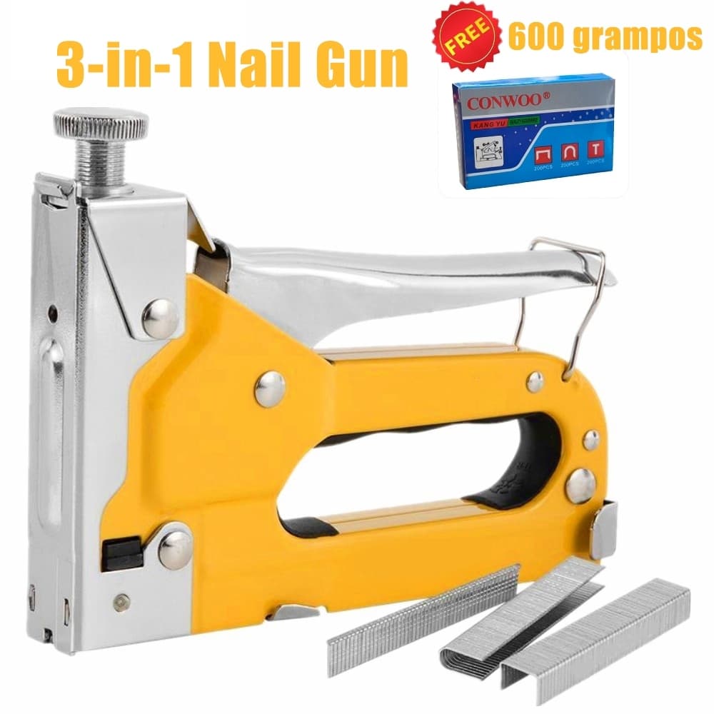 Grampeador Tapeceiro + 600 Grampos Ferramentas Profissional