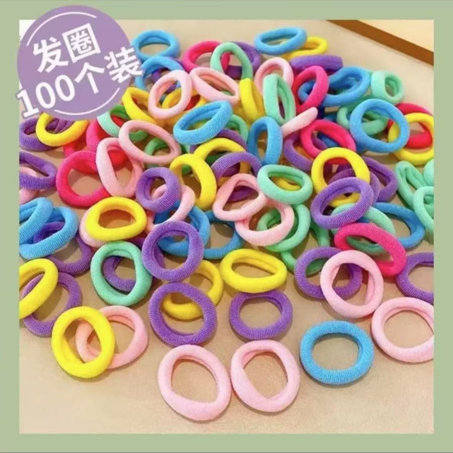 KIT 100 Peças Mini Rabicó Xuxinha De Cabelo Meia De Seda