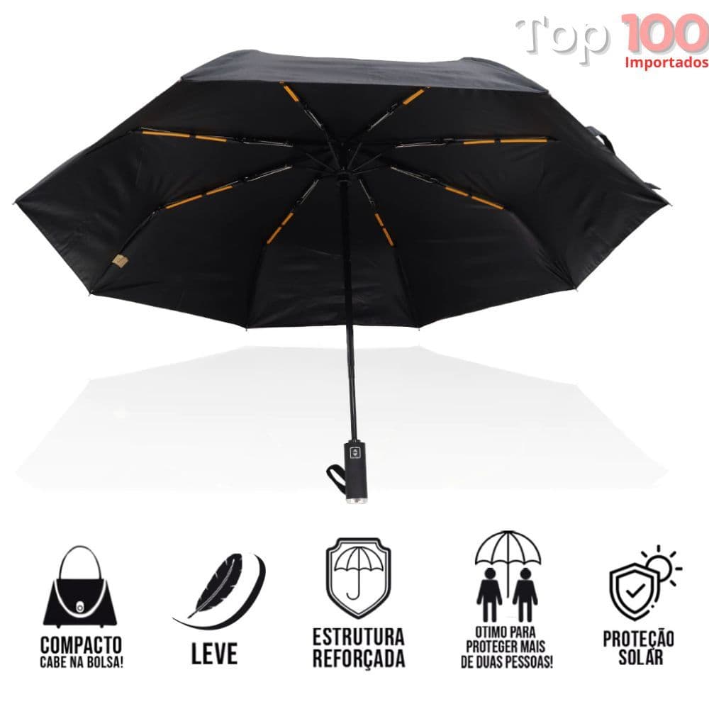Guarda Chuva Automático Abre E Fecha Reforçado Contra Vento Proteção Solar Blackout / SZJ-042