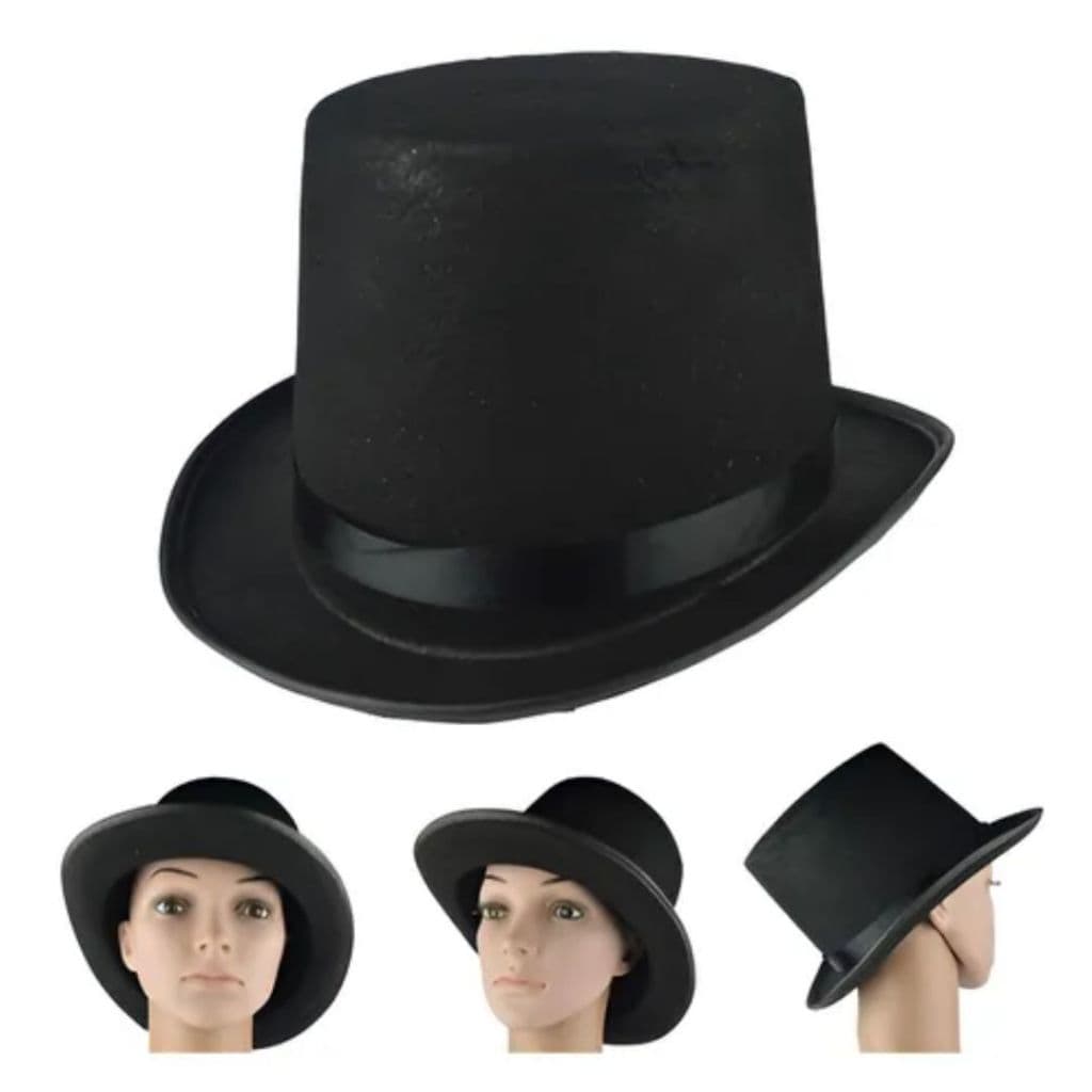 Cartola de Mágico Revestida com Tecido Aveludado para Fantasias