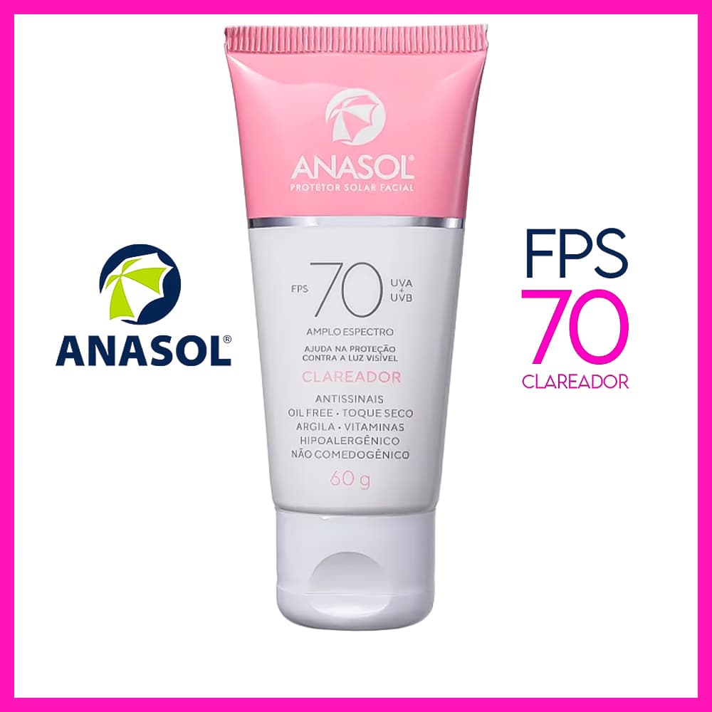 Anasol Protetor Solar Facial Clareador FPS 70 UVA Vegano