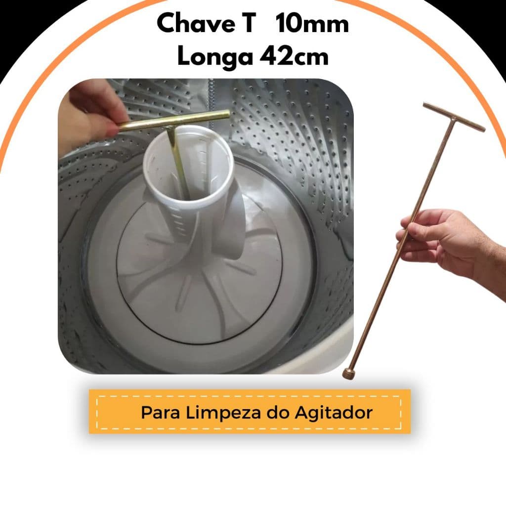Chave T10mm Longa 42cm Para Limpeza Agitador Brastemp Electrolux