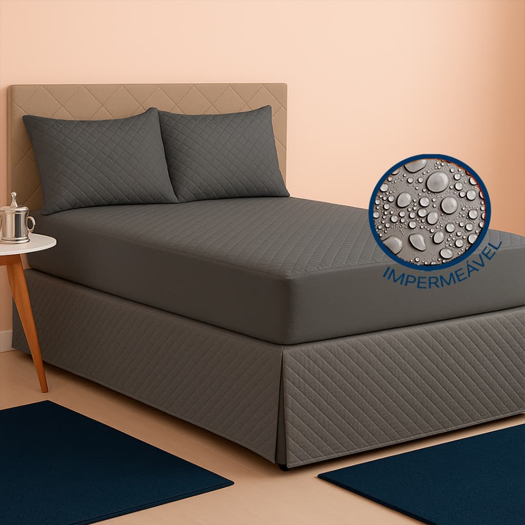 Kit Capa Impermeável para Colchão c/ 4 Camadas de Proteção + Capas de Travesseiro Vários Tamanhos
