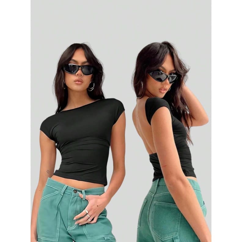 Cropped Costa Nua Tecido Duplo Suplex Baby Tee Manga Curta