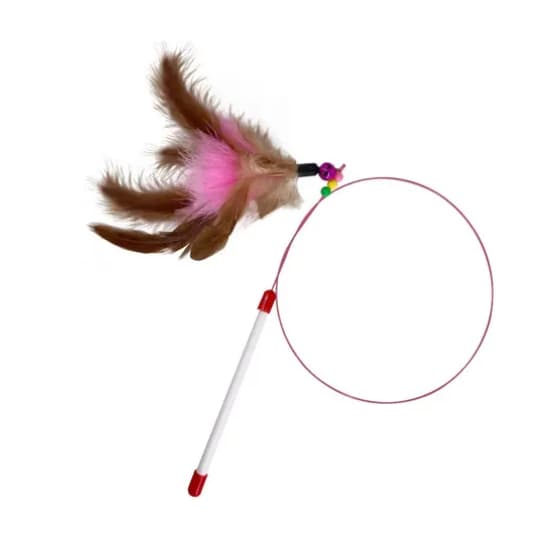 Varinha Brinquedo Interativo Para Gatos Pena Guizo Divertido