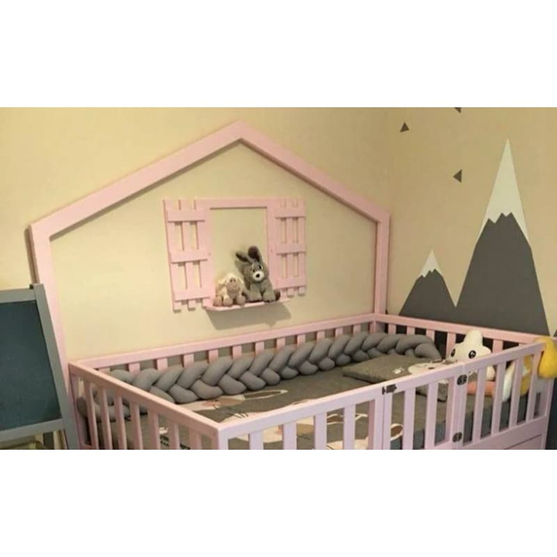 proteto em formato de trança para cama casal volta toda montessorianas