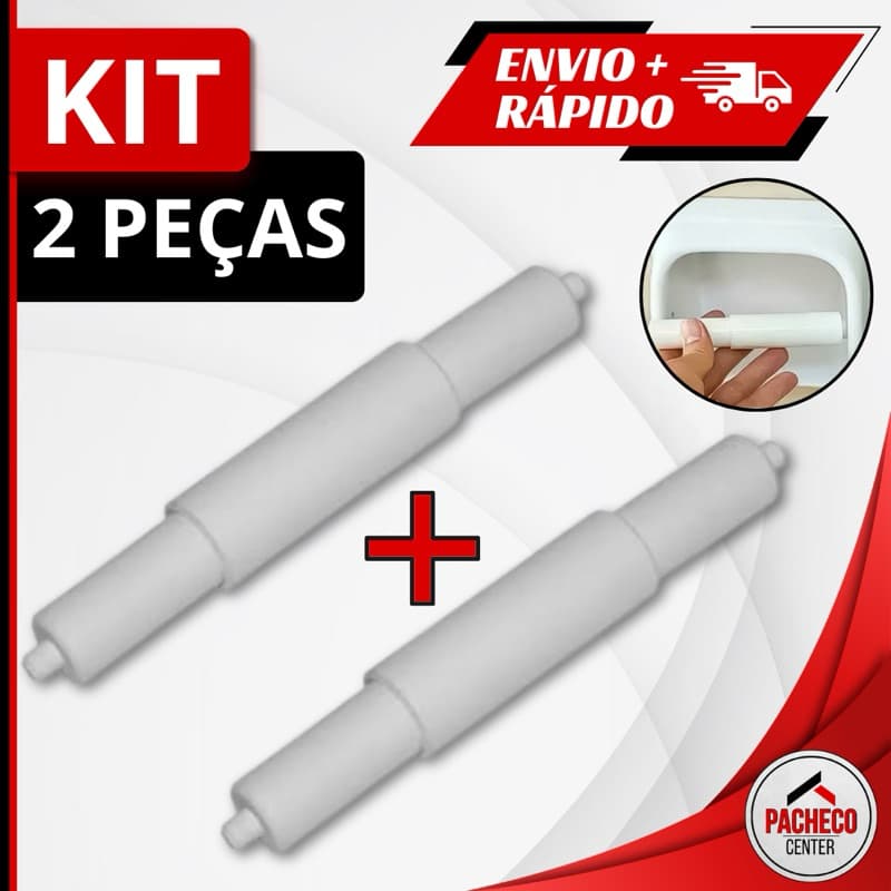 Rolete Para Papel Higiênico Plástico Branco Kit 2 unidades - Overtime