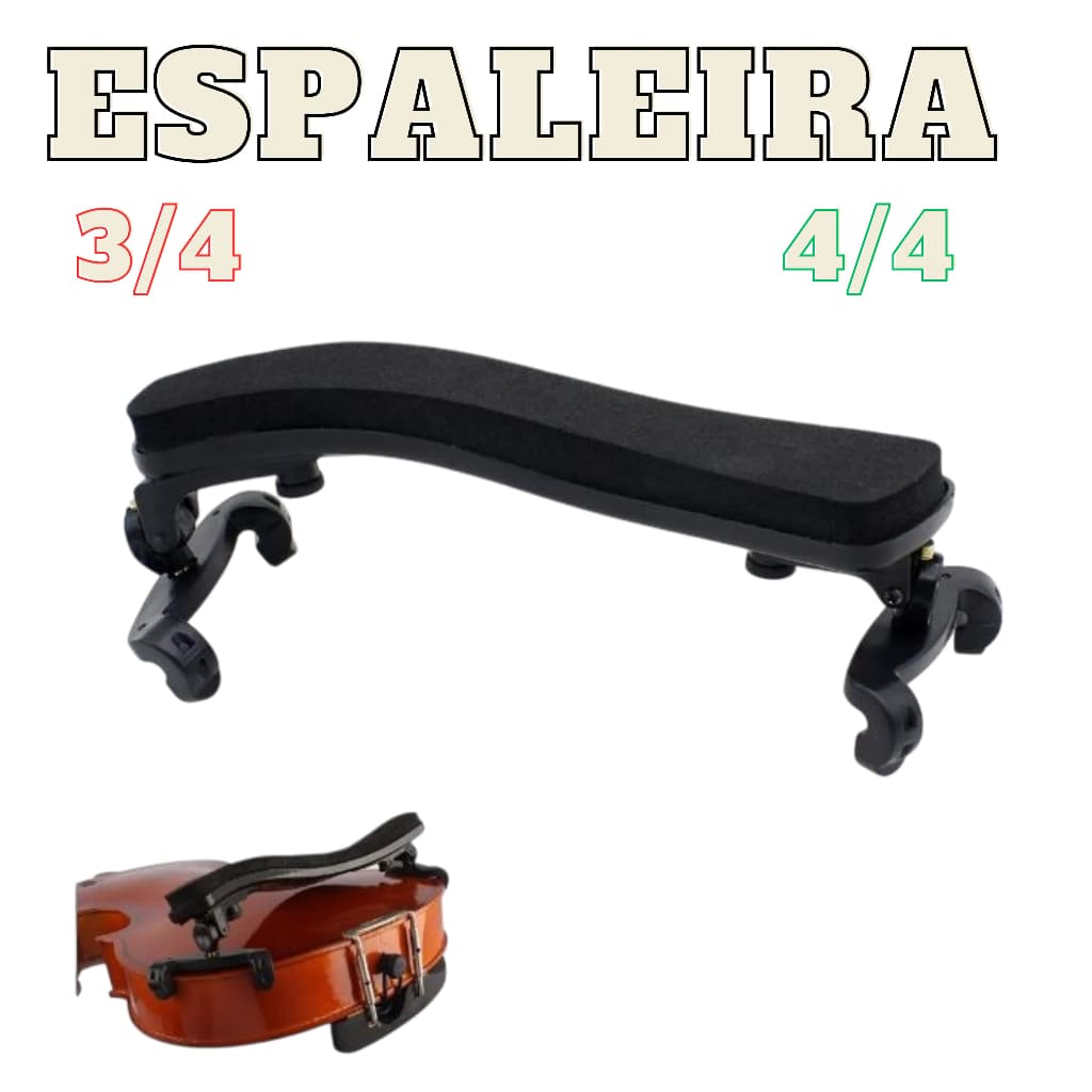 Espaleira Ajustavel Para Violino 3/4 ou 4/4 Espalera Anatomica Descanso iniciante ou profissional