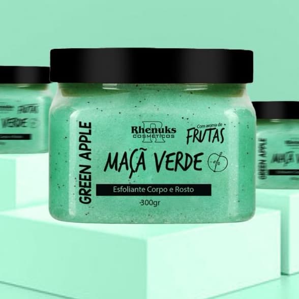 ESFOLIANTE PARA CORPO E ROSTO - MAÇA VERDE - 300G - RHENUKS
