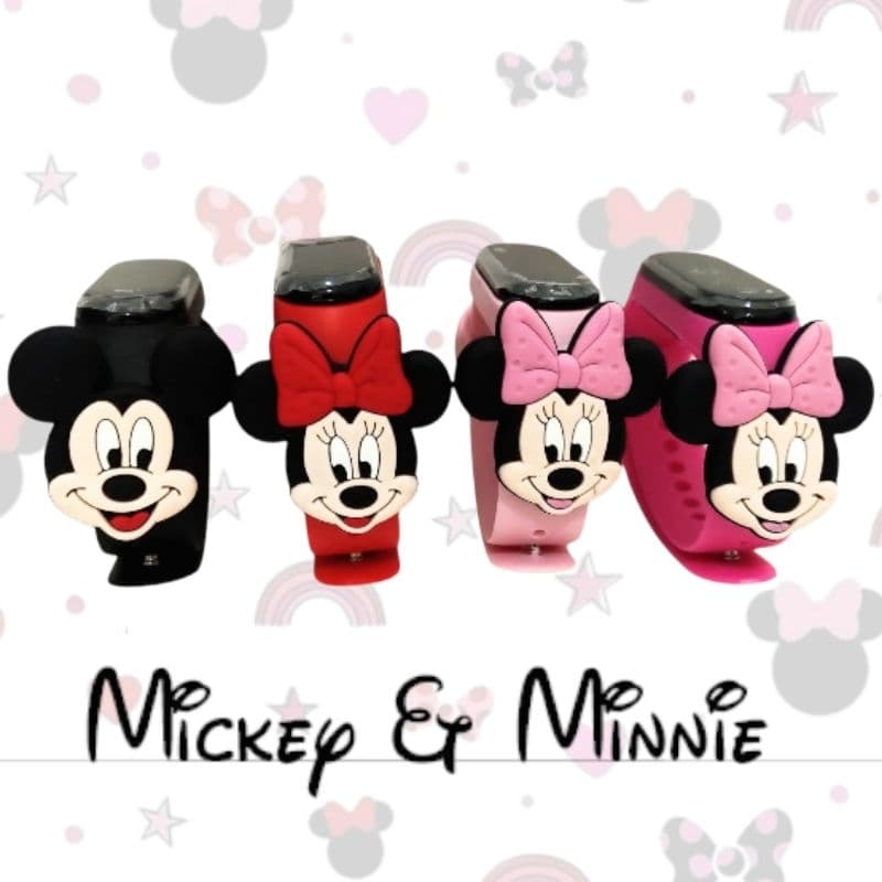 Relógio infantil minnie - Relógio infantil mickey - relógio led infantil - Minie e Mickey