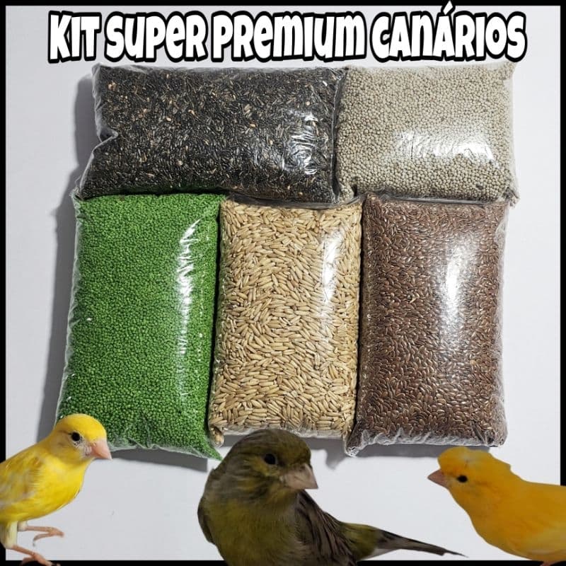 Kit Canário super Premium  (kit 99) 100g perila+200g Níger+250g aveia+250g ExtrusaGreen+250g linhaça