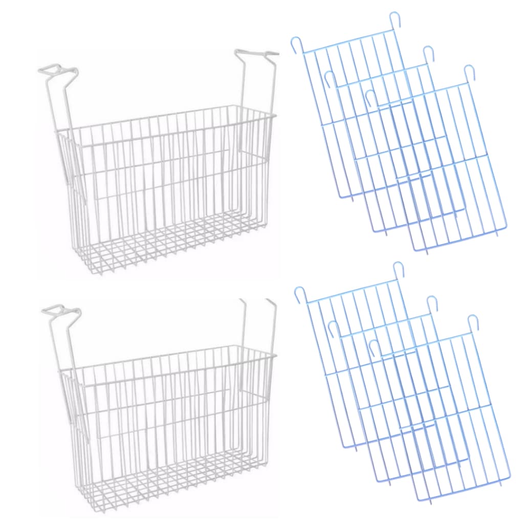 2 Cesto Freezer Horizontal + 6 Separadores De Cesto Picolé Polpa Fruta Congelados