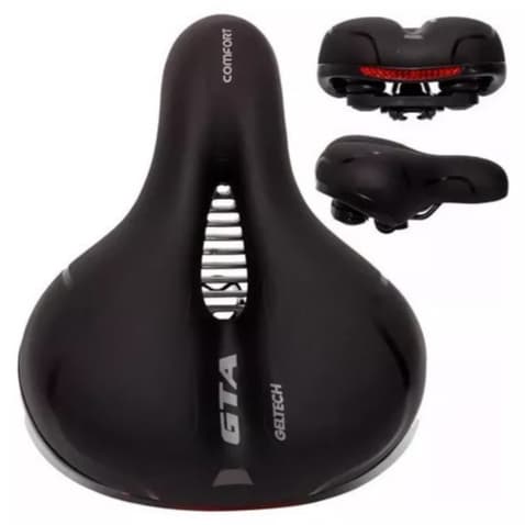 Banco Bike Selim Geltech P/ Bicicleta Gta Comfort Com Gel Refletor Super macio e resistente