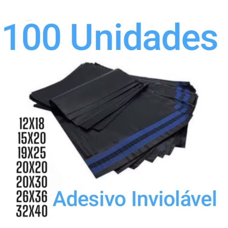 Kit envelope plastico saco 100 unidades de embalagens saquinho resistente