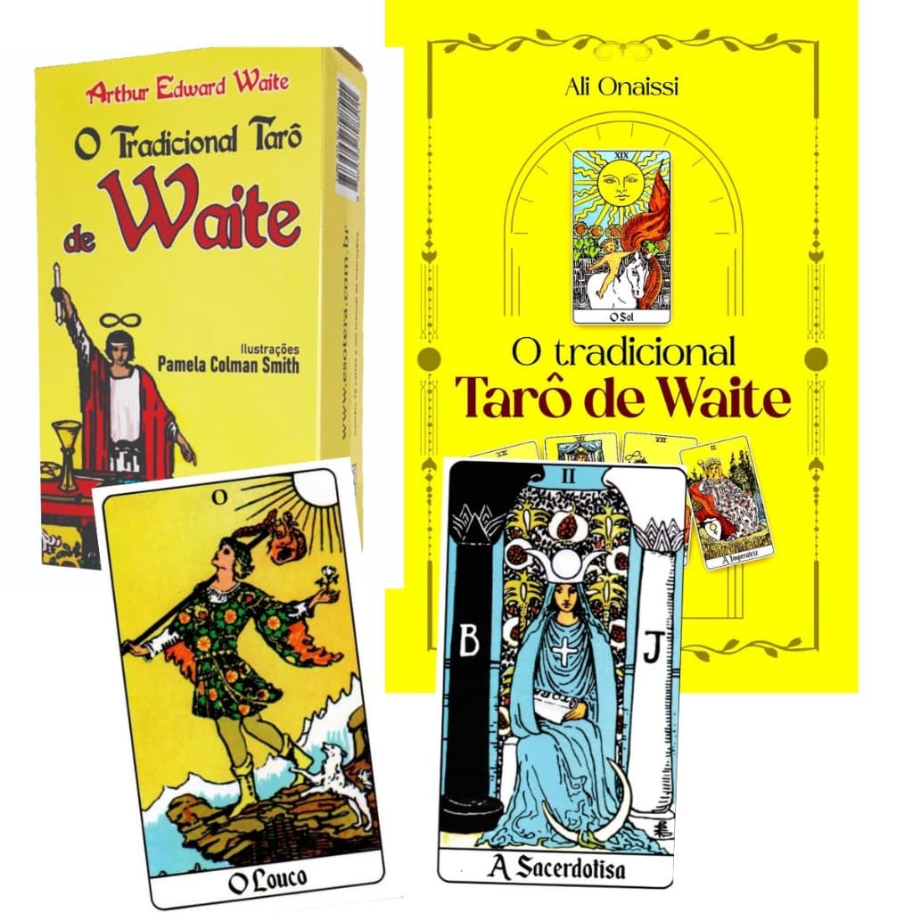 TAROT DE WAITE Original Português Livro + 78 Cartas em Cores