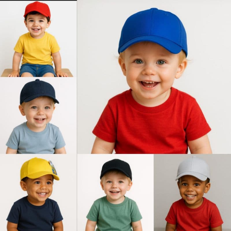 Boné 1 a 3 anos Liso Infantil Bebê Menino Menina Criança Unissex
