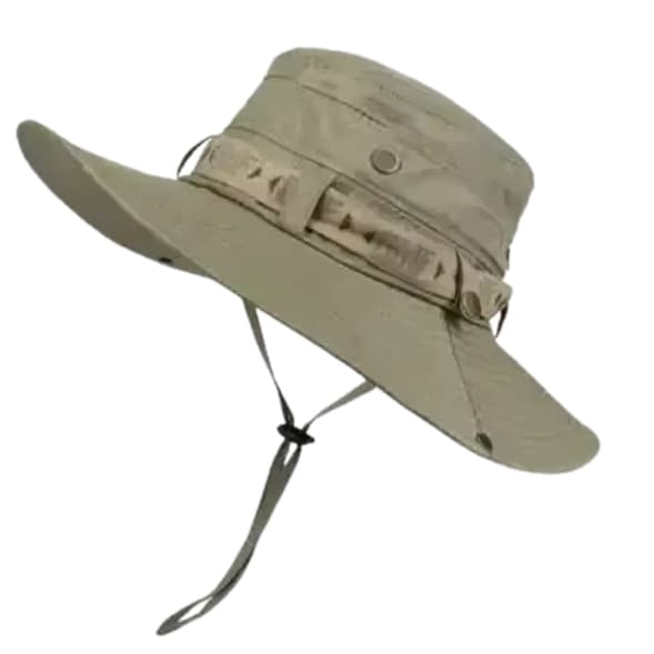 Chapéu de aba larga para homens, proteção UV, chapéu de pescador