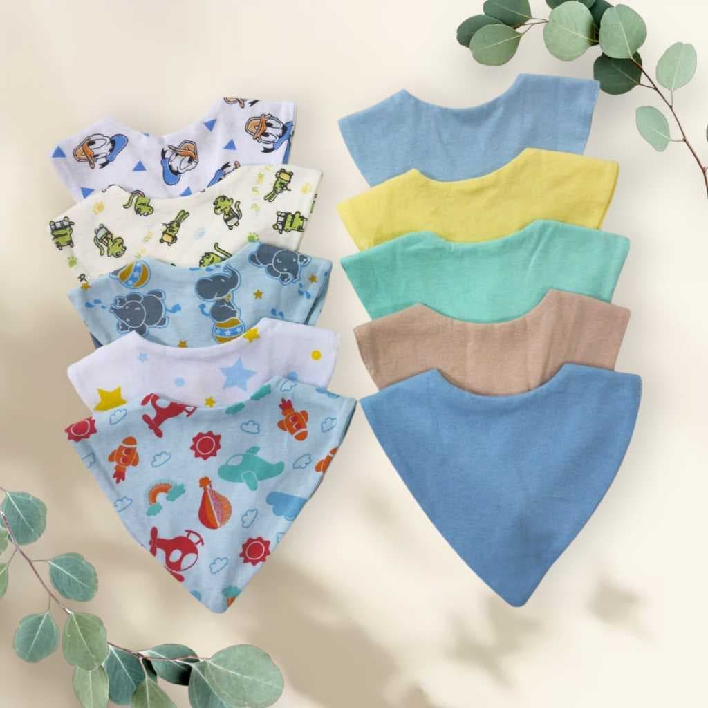 kit 5 Babador bandana  Americana Bebê Menino Estampado e liso