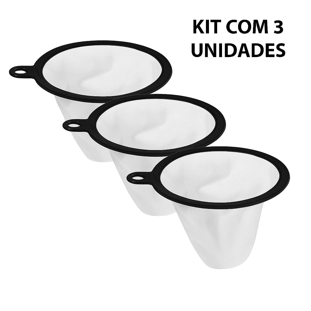 Kit 3 Filtro Coador Café Permanente Coa Fácil 102 e 103 Poliéster Reutilizavel