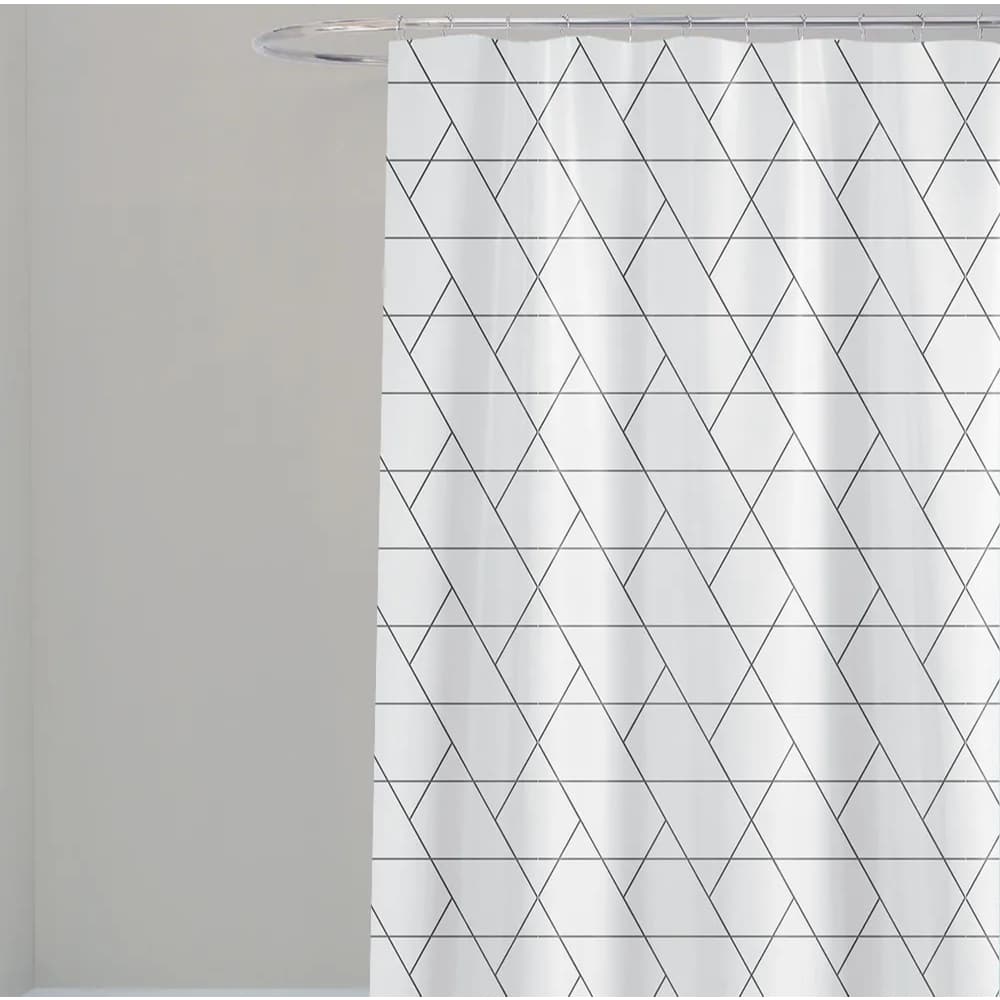 Cortina BOX Poliéster 198cm x 180cm com ganchos Impermeável - Antimofo, cortina banheiro, resistente