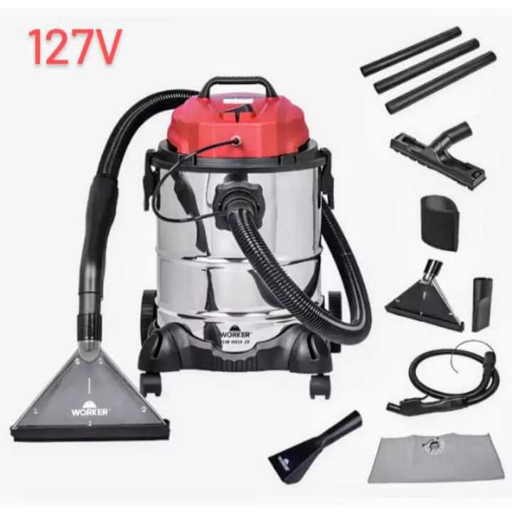 Extratora Para limpeza De Estofados, Carpetes, Sofás 1400w 25Litros 127V Elw Inox 25 Worker