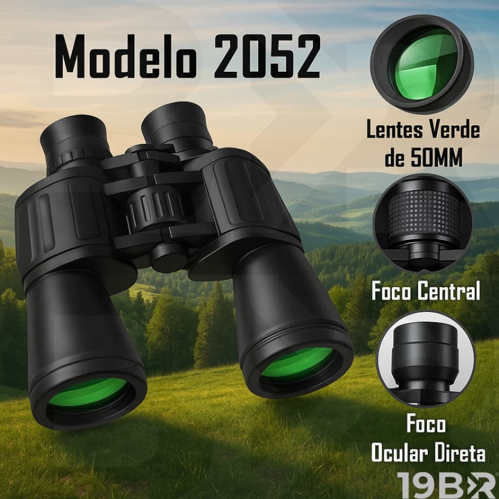 Binoculo Profissional 20x50 Emborrachado Longo Alcance 10KM Modelo 2052