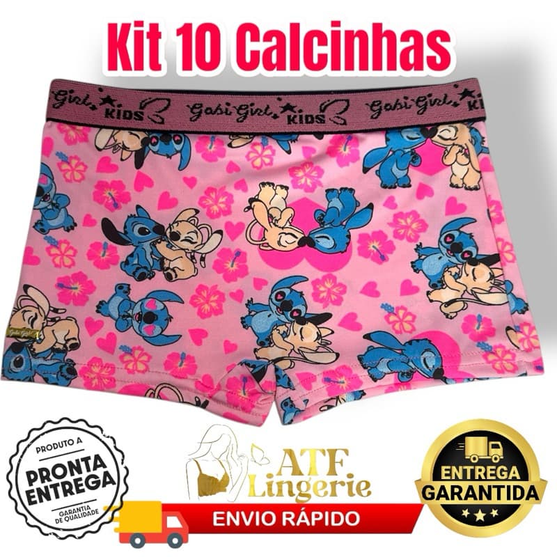 kit 10 calcinha boxer infantil cós menina shortinho box de microfibra com cós macio menina moça