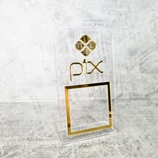 Placa Pix Acrílico Espaço QR Code Pagamento Seguro Loja Mercado Bar