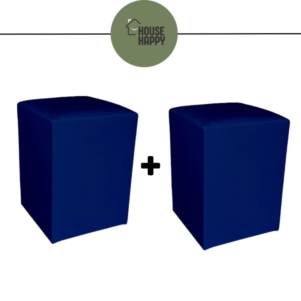 2 Puff banqueta multiuso sala cubo fofo todo revestido