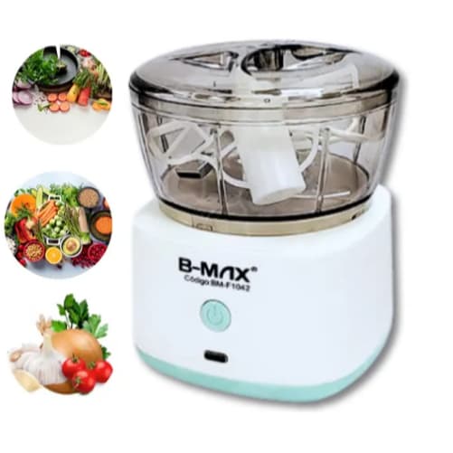 Mini Processador de Alimentos Elétrico Aço Inox 350ml