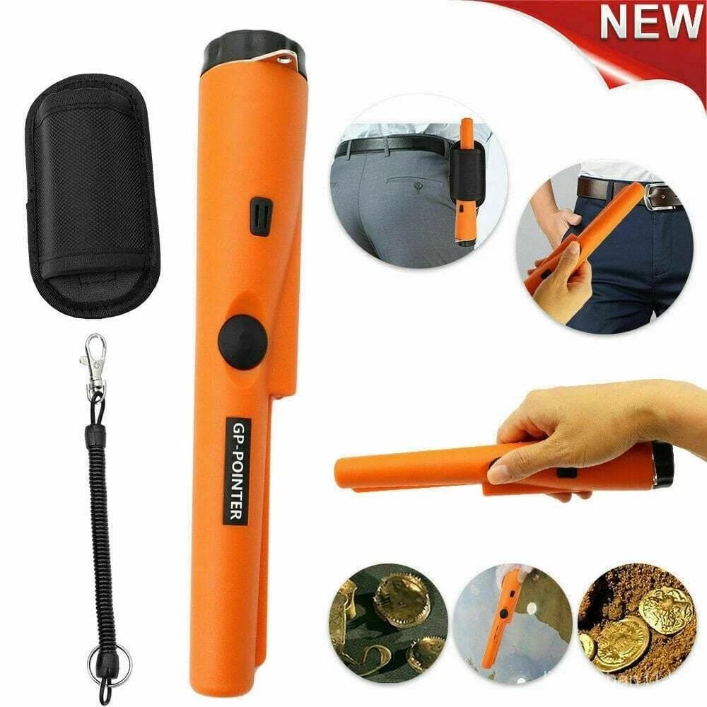 Detector de Metal Profissional Portátil Prova de Água Pointer Ouro Prata Moedas Tesouro com bateria