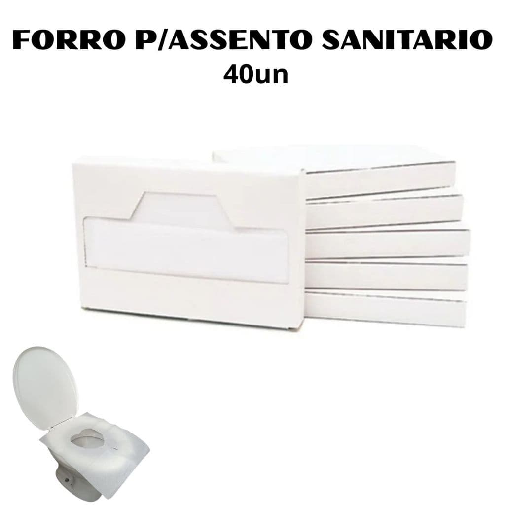 Kit 40 Protetores de Assento Sanitário em Papel 100% Descartável Forrar Privada Restaurante Bar