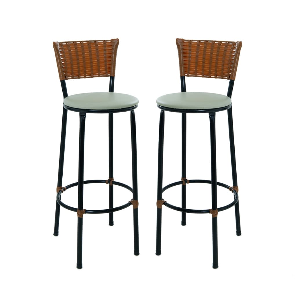 KIT DE 2 BANQUETAS BANCO ALTO DE COZINHA AREA GOURMET FIBRA SINTETICA IMBUIA