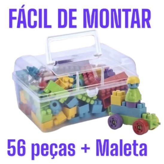 BLOCOS DE MONTAR BALDE EDUCATIVO 65 ou 56 PEÇAS REIBLOCKS